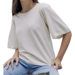 NEW STITCH & NEEDLE ruffled short sleeve crewneck tee in white